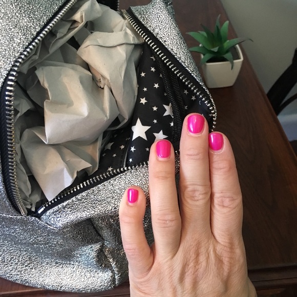 🌿Shimmery Silver mini backpack 🌿 - Picture 5 of 6